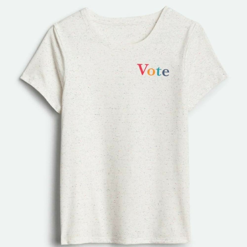 Graphic Knit Crewneck Tee with VOTE logo